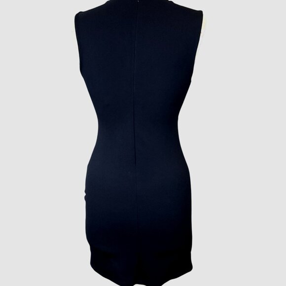 Lulus Cocktail Hour Black Sleeveless Pleated Tulip Hem Mini Dress M - Picture 4 of 8